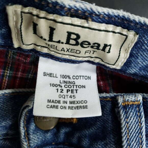 L.L. Bean Relaxed Fit Flannel Lined Jeans Womens Size 12 Petite Straight Leg - Picture 8 of 10